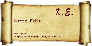 Kurtz Edit névjegykártya